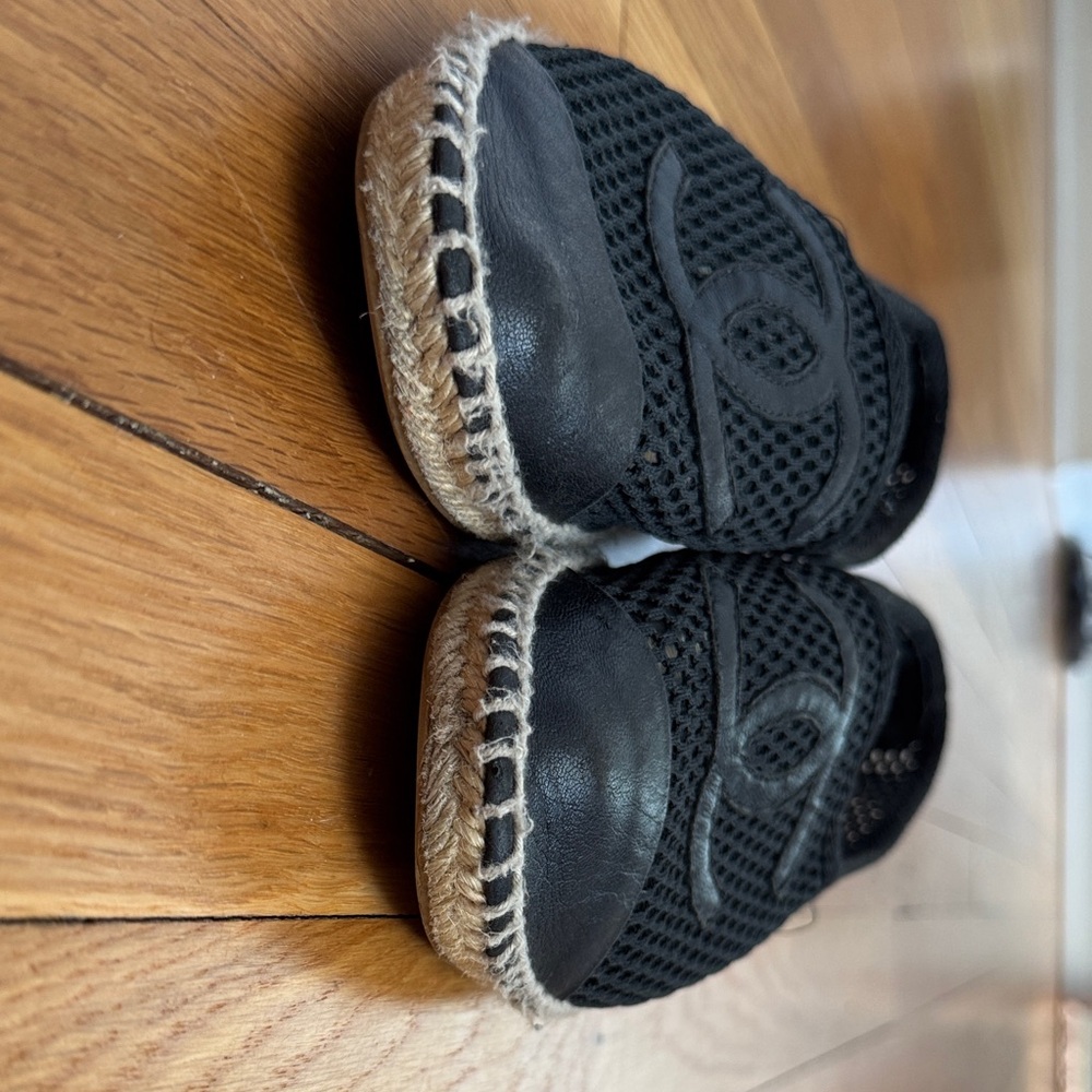 CHANEL Black Mesh Espadrilles - Picture 2 of 8